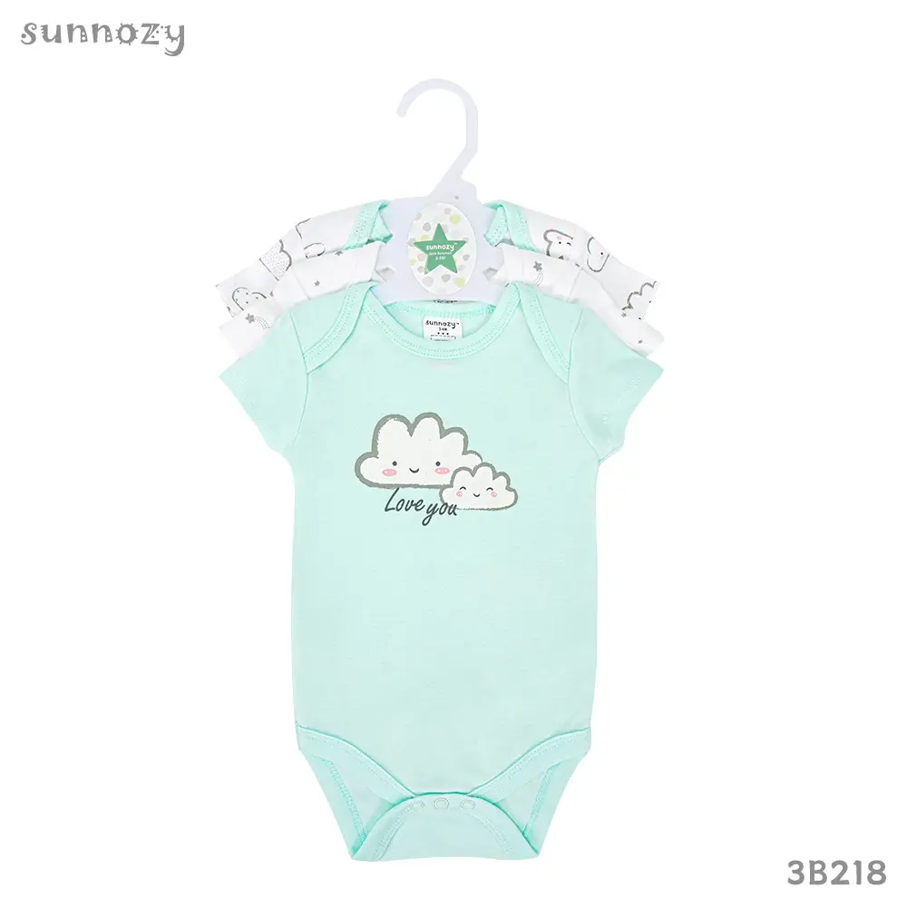 Bodysuit short sleeves 3pcs set (3B218) sizes: 0-3/3-6/6-9 Months