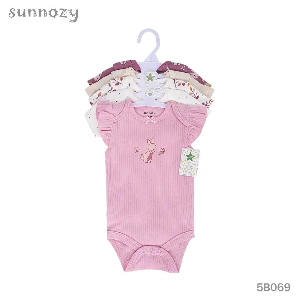 Bodysuit Girls 5 pcs set  (5B069) sizes: 0-3/3-6/6-9 Months