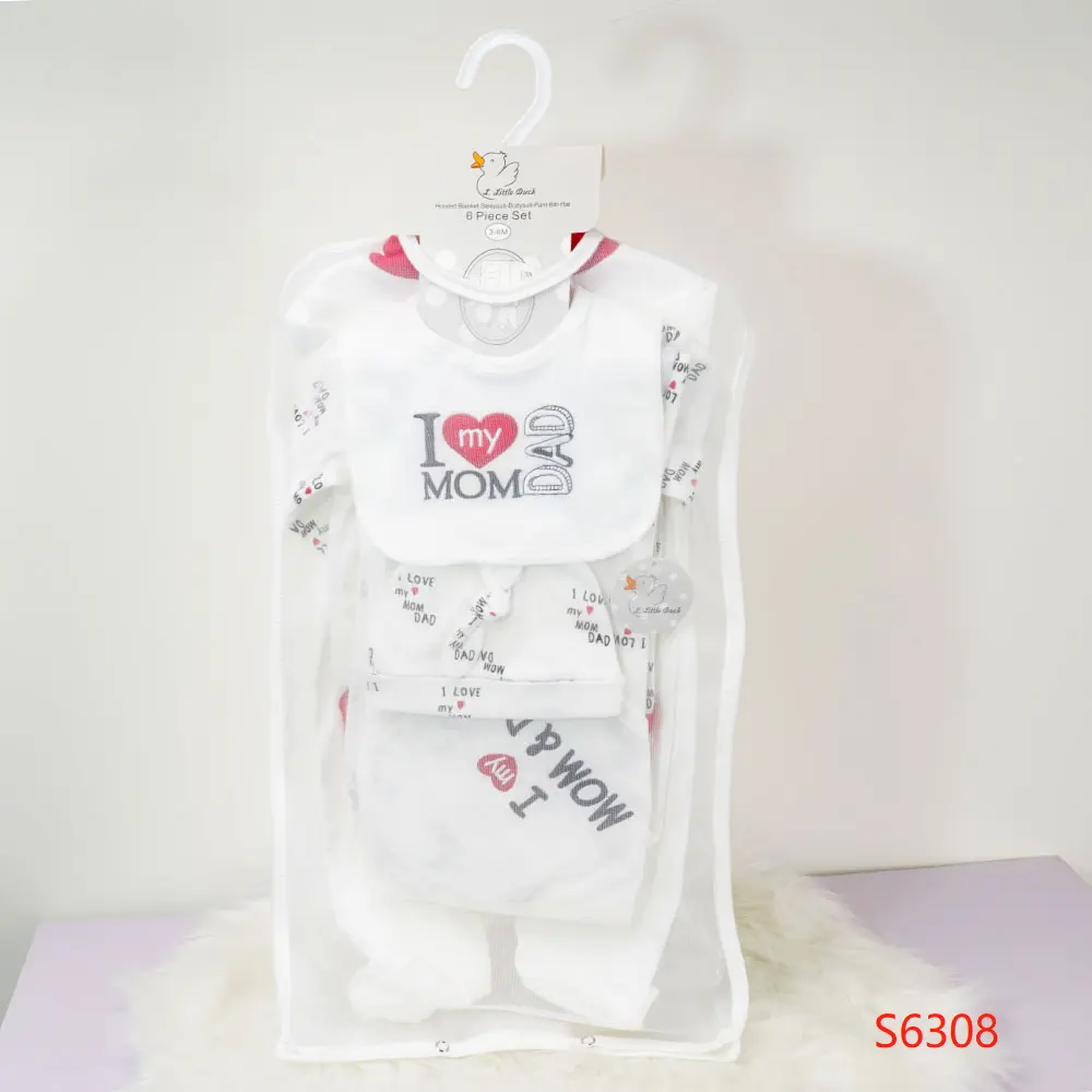 Newborn Baby 6 Pcs set (S6308) sizes: 0-3/3-6 Months