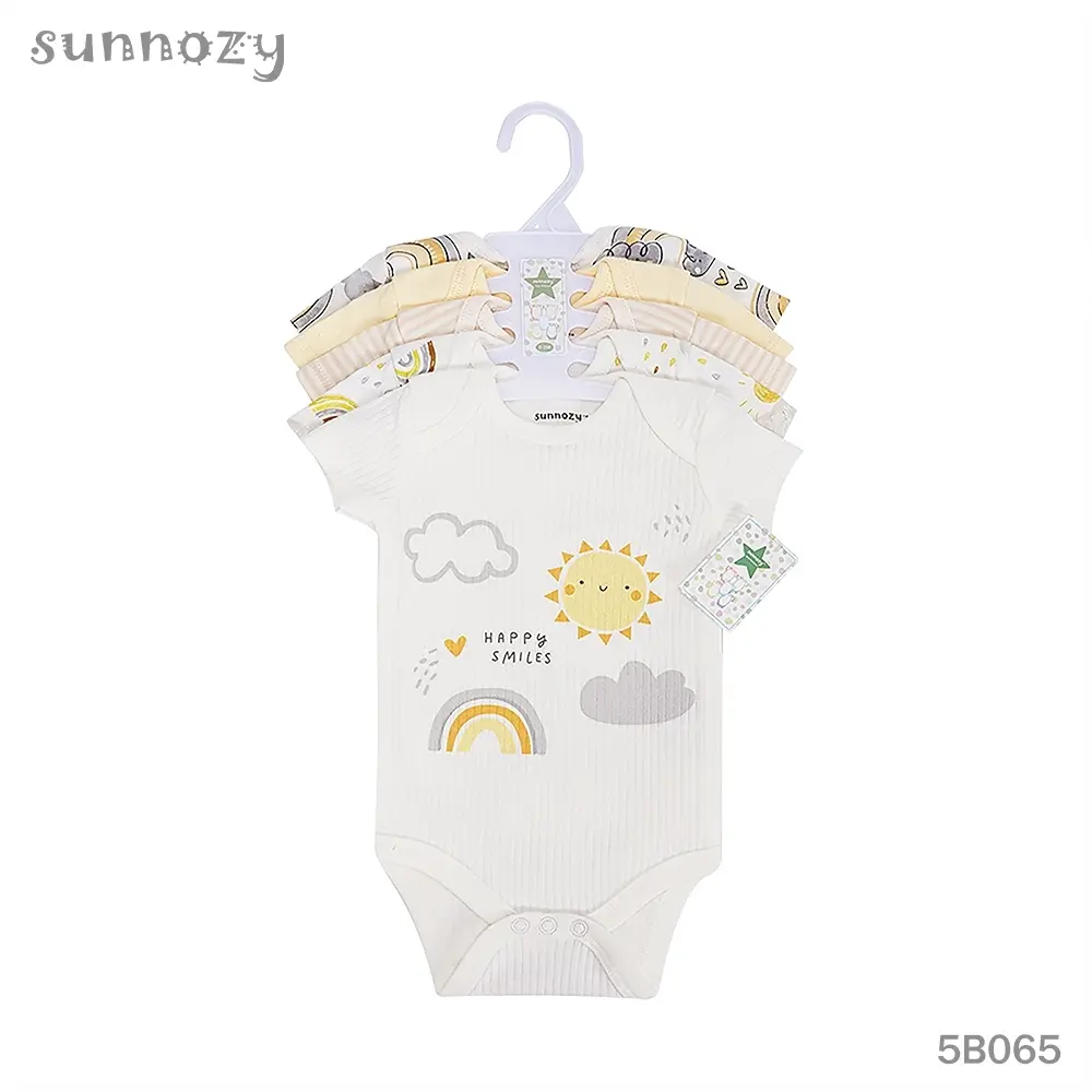 Bodysuit short sleeve 5 Pcs set (5B065) sizes: 0-3/3-6/6-9 Months
