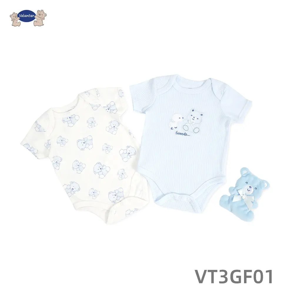 Bodysuits & Toy 3 pcs set (VT3GF01) sizes: 0-3/3-6/6-9 Months