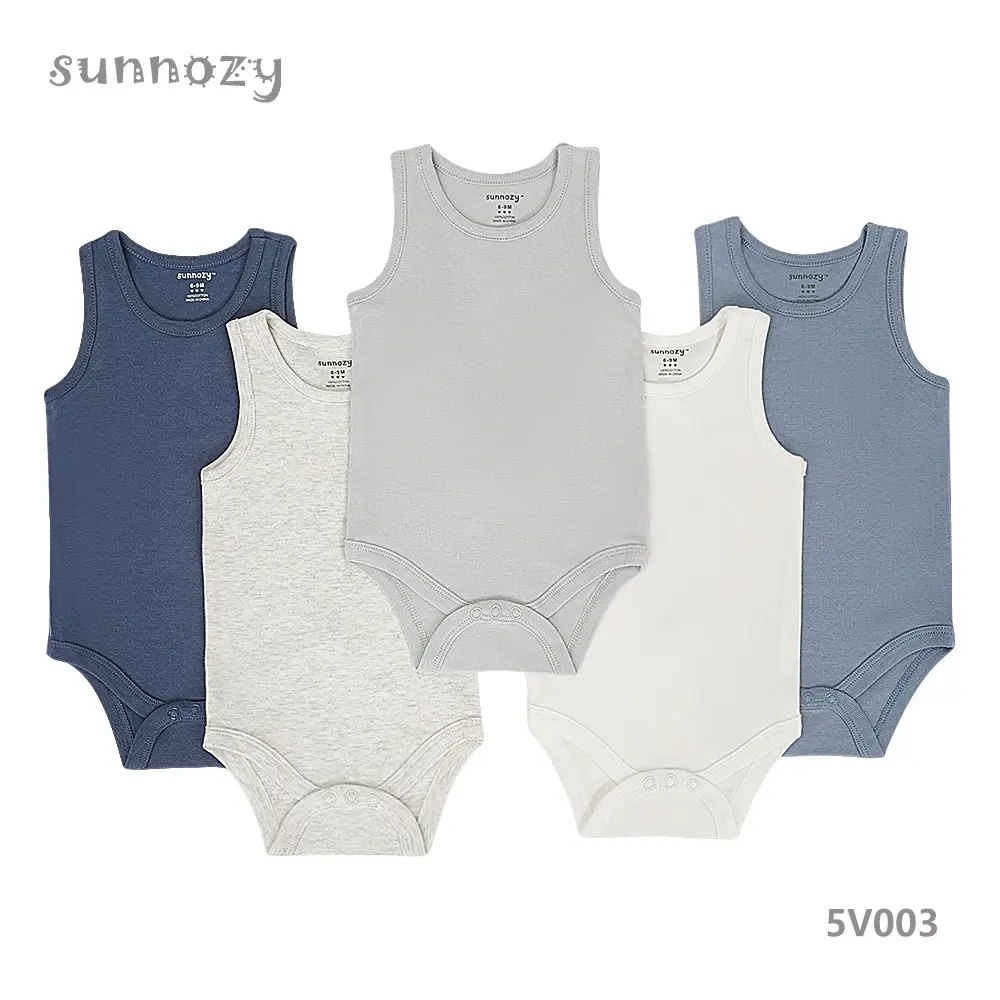 Bodysuits sleeveless 5 pcs sets (5V003) sizes: 0-3/3-6/6-9 Months
