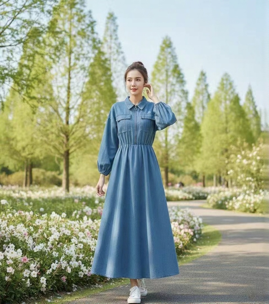 Jeans Dress - M-L-XL - Light and Dark color