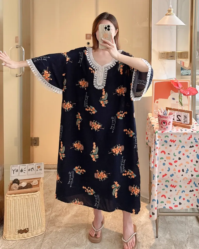 Women Pajama Robe Rayon (2614) Mix Colors and patterns