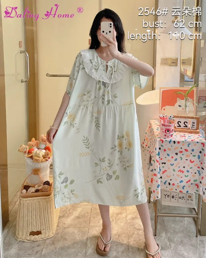 Women Pajama Robe Cotton (2546) Mix Colors and patterns