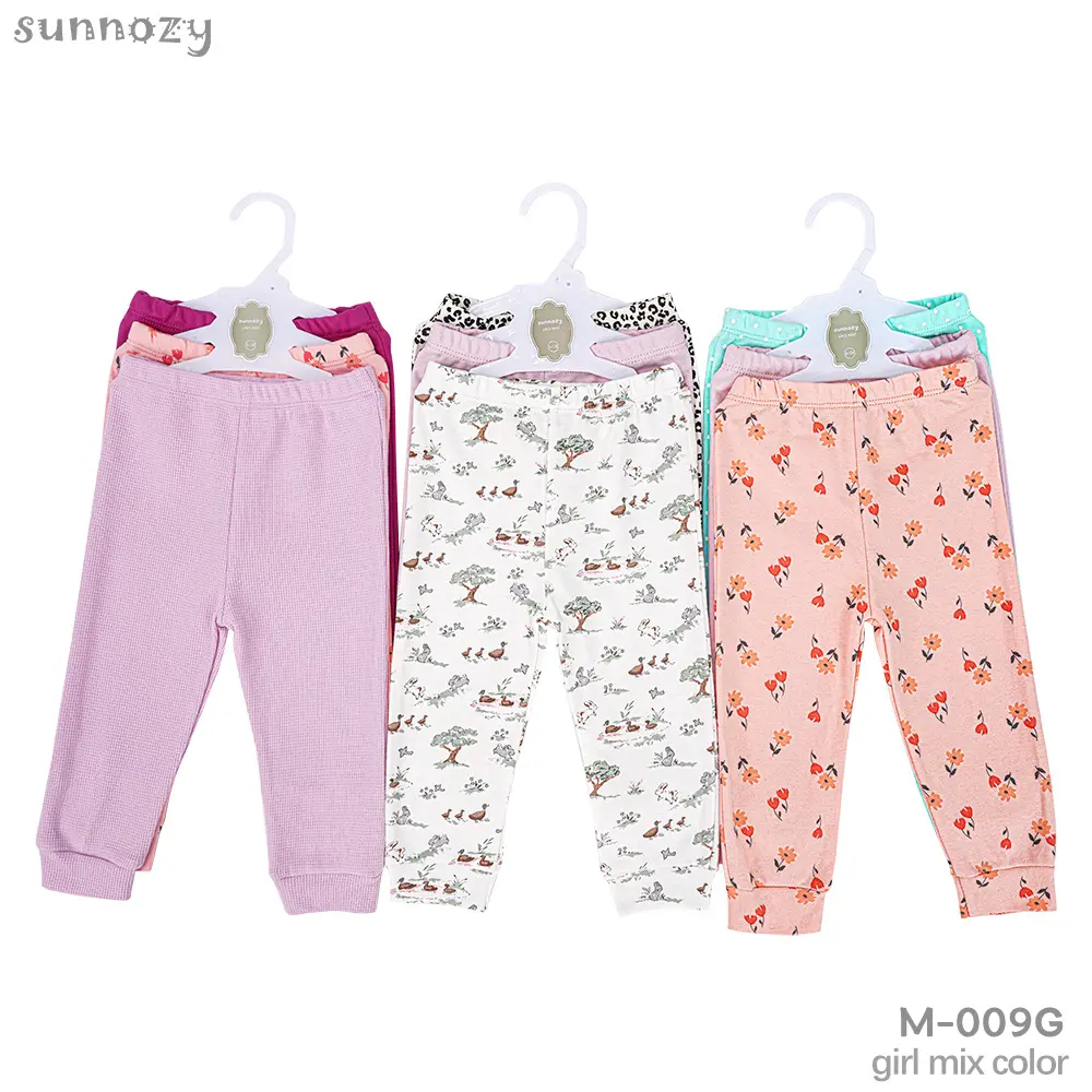 Mix Baby girl Pants 3 pcs set Mix colors & patterns (M-009G) 6-9 Months
