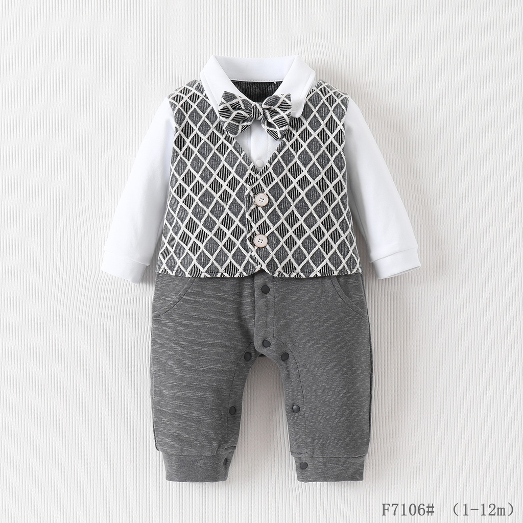 F7106 - Silver - 1-3/3-6/6-9/9-12 months - 85%cotton 9%Polyester 6%Spandex