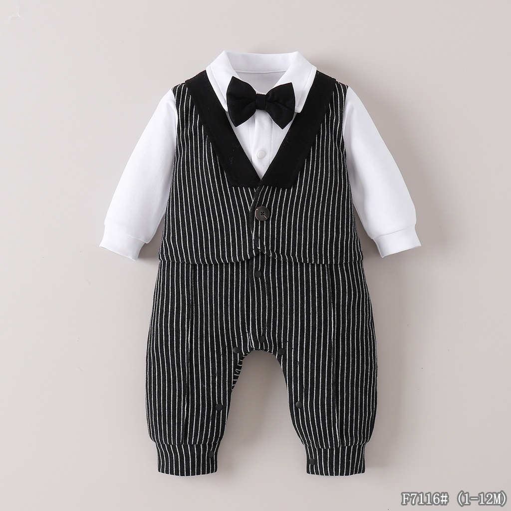 F7116 - Black - 1-3/3-6/6-9/9-12 months - 85%cotton 9%Polyester 6%Spandex