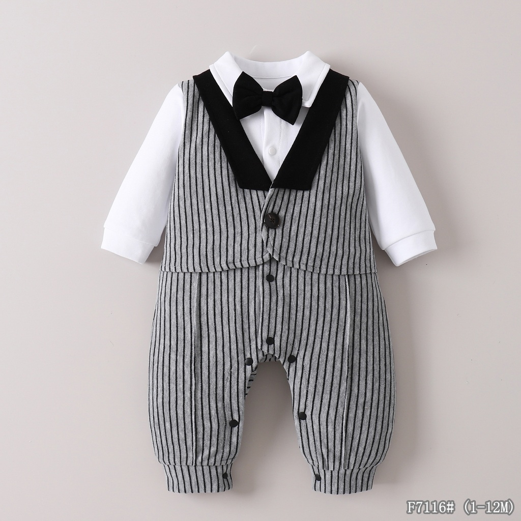 F7116 - Silver -  1-3/3-6/6-9/9-12 months - 85%cotton 9%Polyester 6%Spandex