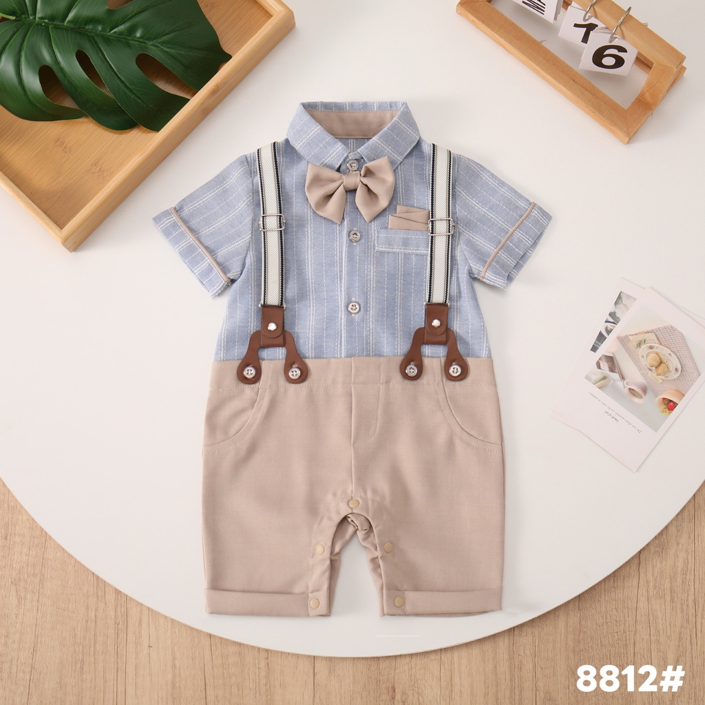 8812 - Blue/Beige -1-3/3-6/6-9/9-12/12-18 months - 100%viscose