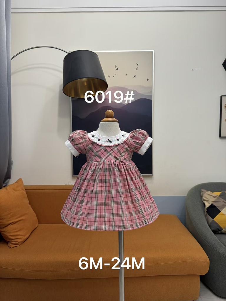 Baby girl Dress - 6,9,12,18,24 Months - 6019 - Red - Cotton 65%, 35% Polyster