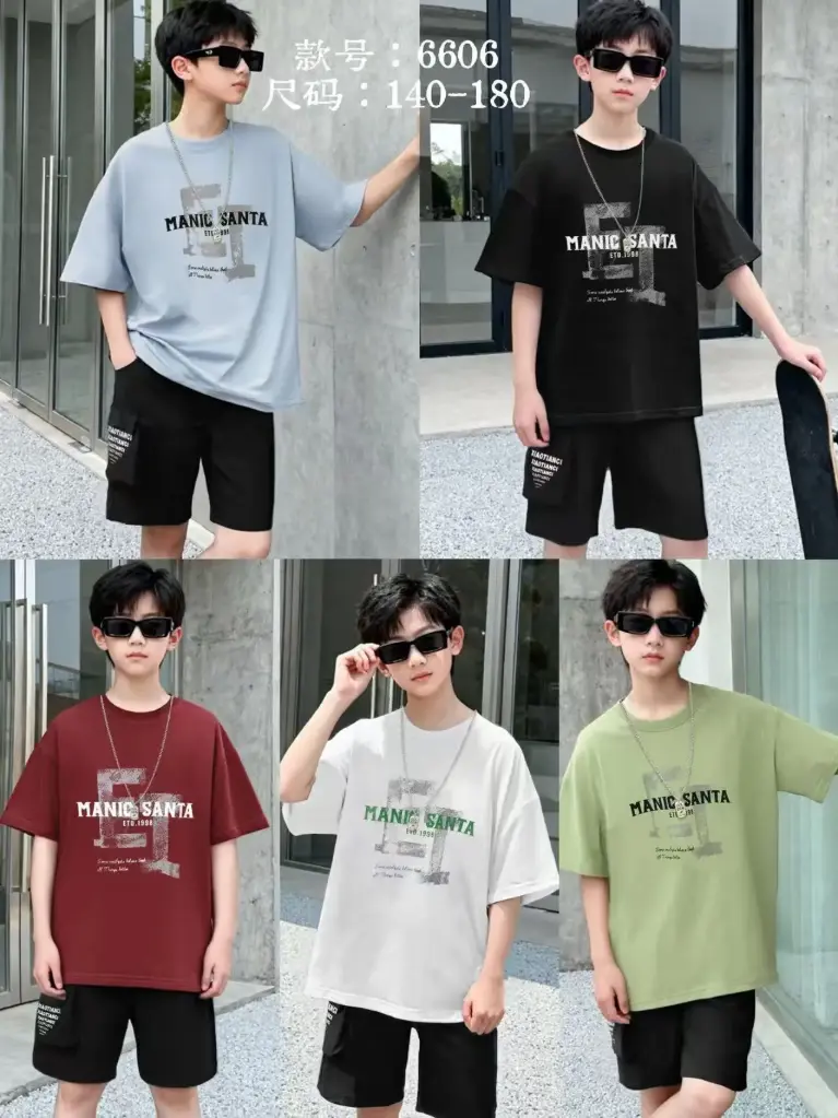 Boys set 2 pieces (6606) 7-12 years, cotton t-shirt and shorts