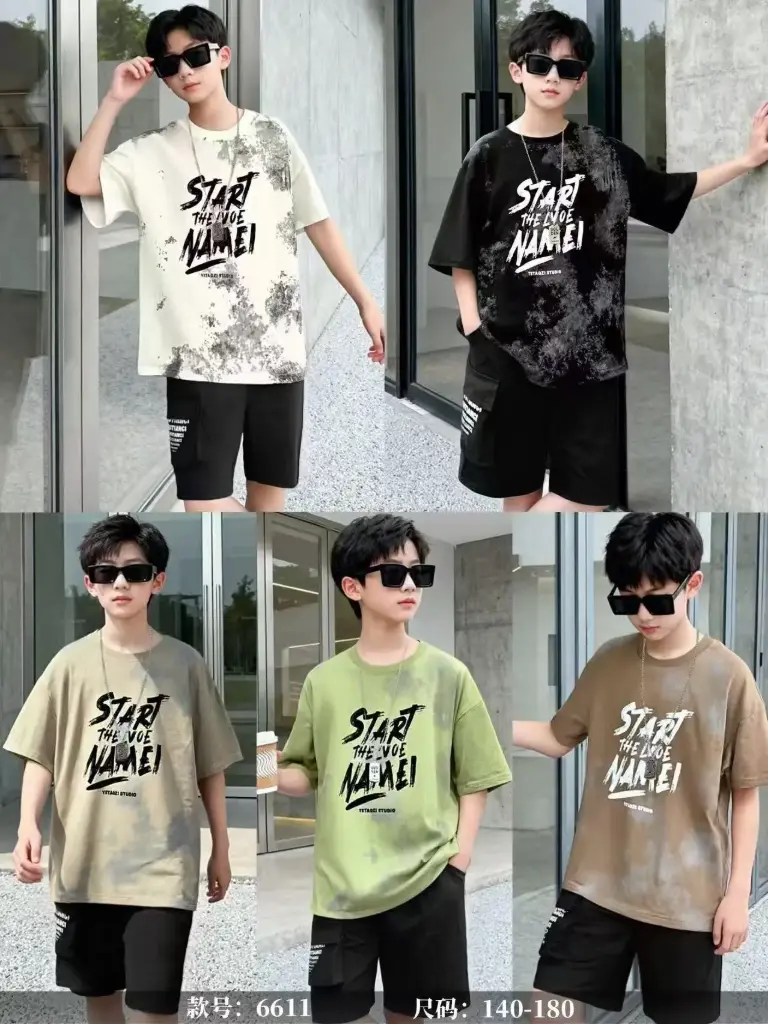 Boys set 2 pieces (6611) 7-12 years, cotton t-shirt and shorts