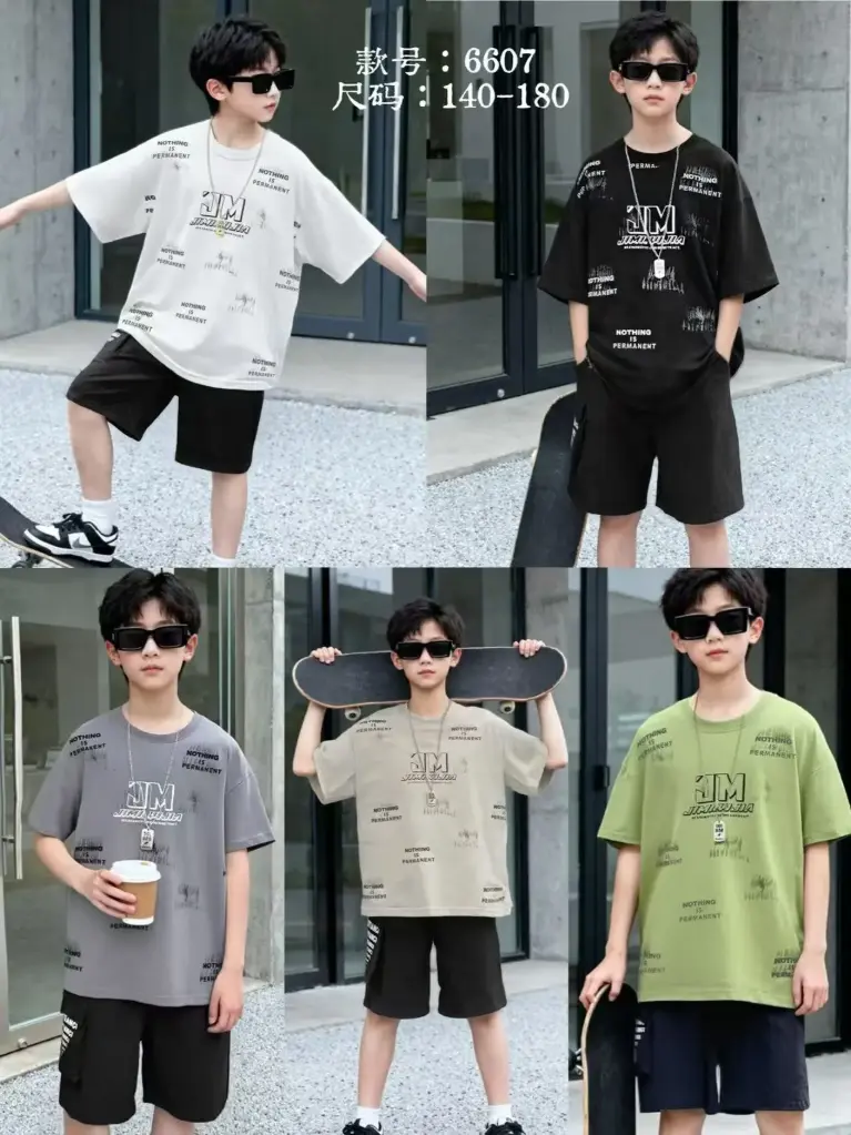 Boys set 2 pieces (6607) 6-11 years, cotton t-shirt and shorts