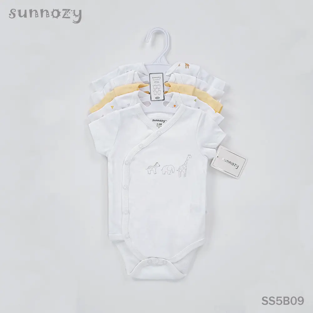 Bodysuits short sleeve 5 pcs set (SS5B09) sizes: 0-3/3-6/6-9 Months