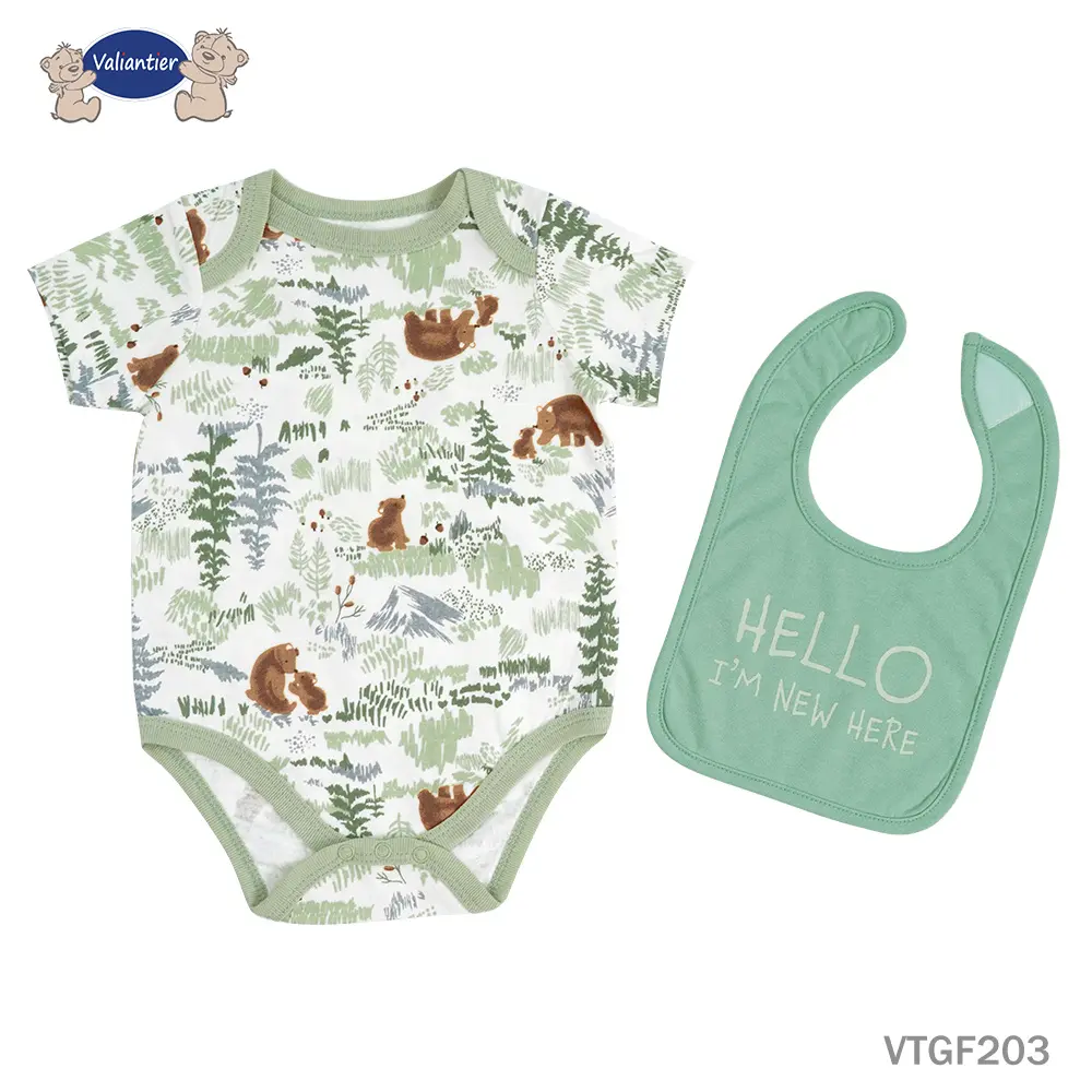 Bodysuit & Baby Bib set (VTGF203)