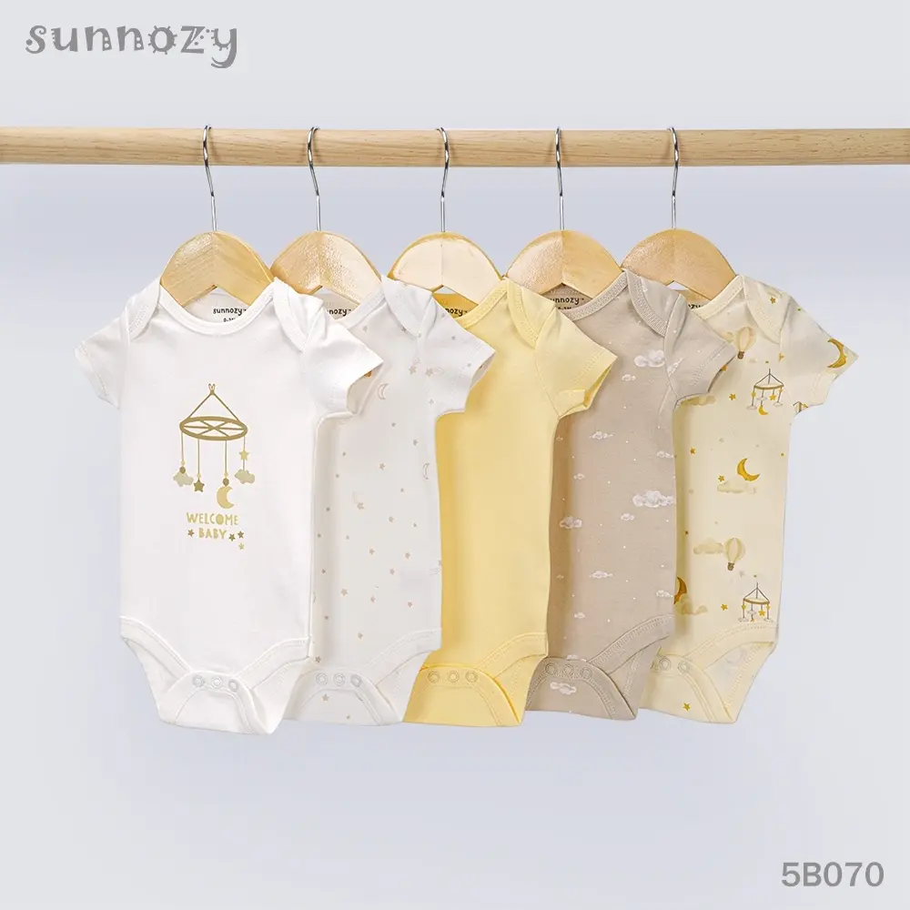 Bodysuit short sleeve 5 pcs set (5B070) sizes: 0-3/3-6/6-9 Months