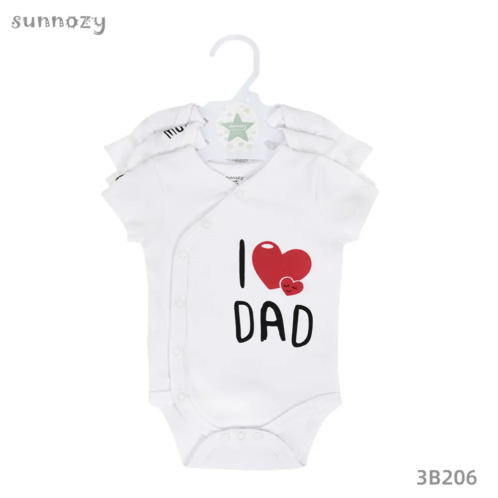 Bodysuit short sleeve 3 pcs set (3B206) sizes: 0-3/3-6/6-9 Months