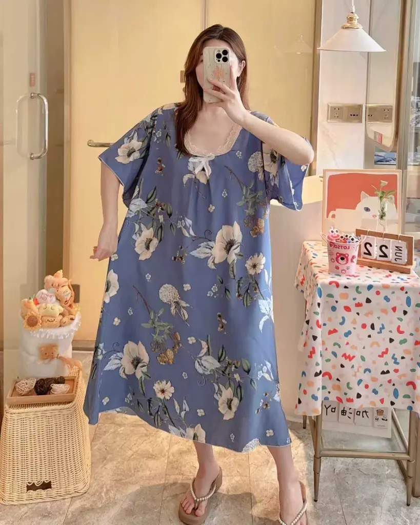 Women Pajama Robe Rayon (2603) Mix Colors and patterns