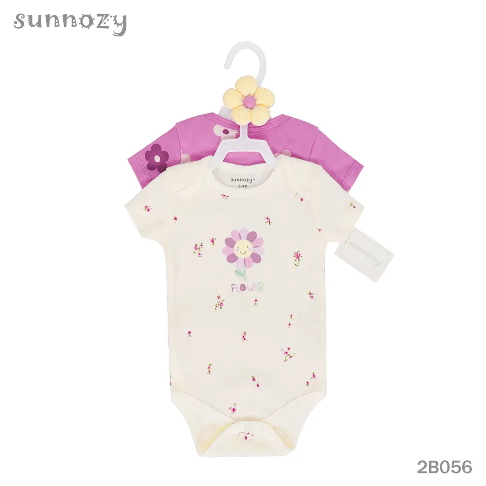 Body suits & Head Band 3 pcs set (2B056) 0-3/3-6/6-9 months
