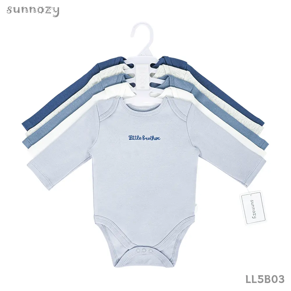 Bodysuits Long sleeve boys 5 pcs (LL5B03) sizes: 0-3/3-6/6-9 Months