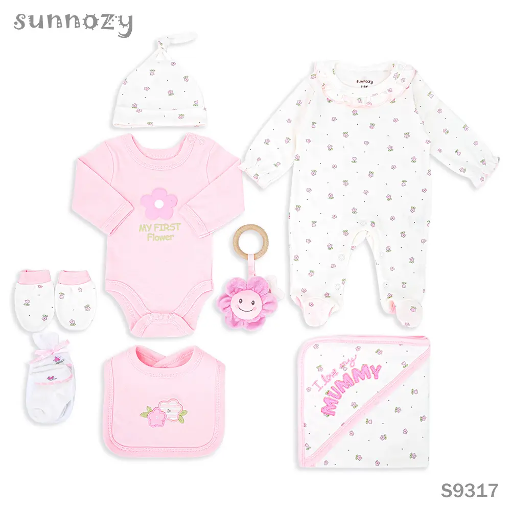 Newborn 8 pcs set (S9317) sizes: 0-3/3-6 Months