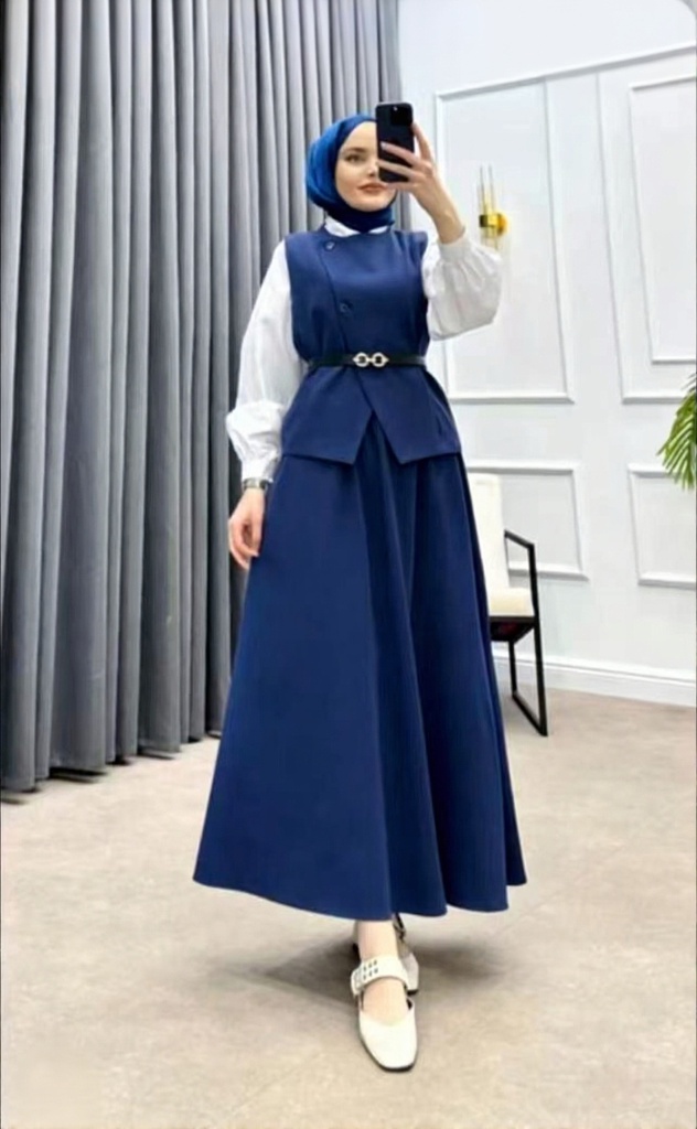 فستان جينز - M, L, XL - لونين غامق وفاتح