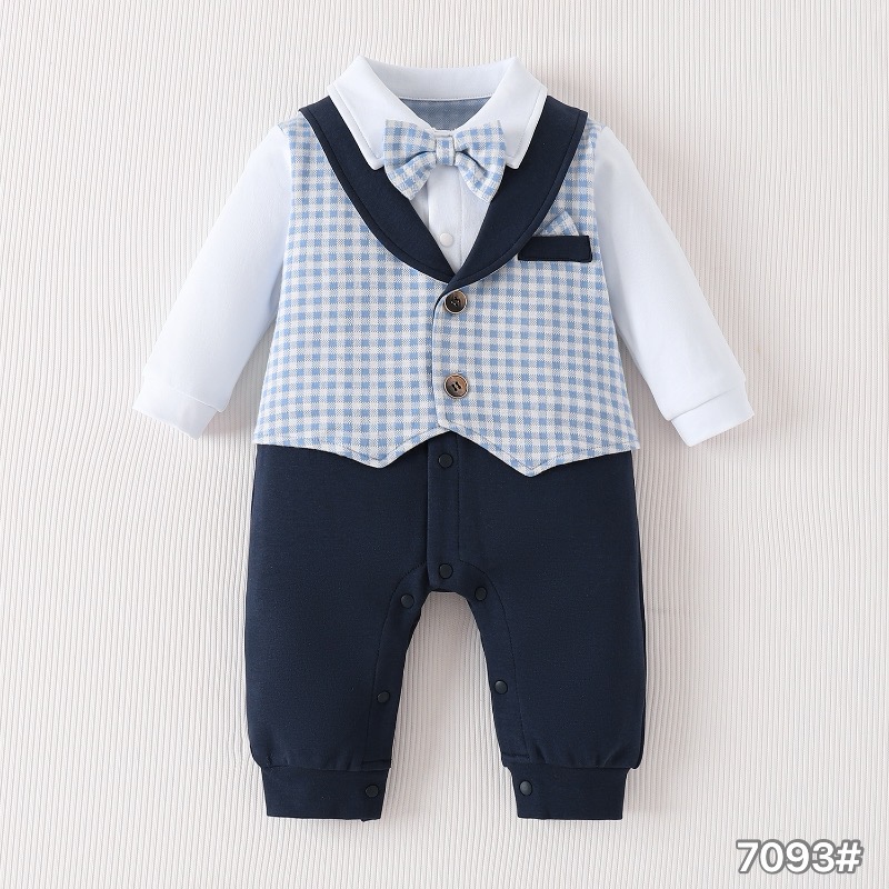 F7093 - Blue - 1-3/3-6/6-9/9-12 months - 85%cotton 9%Polyester 6%Spandex