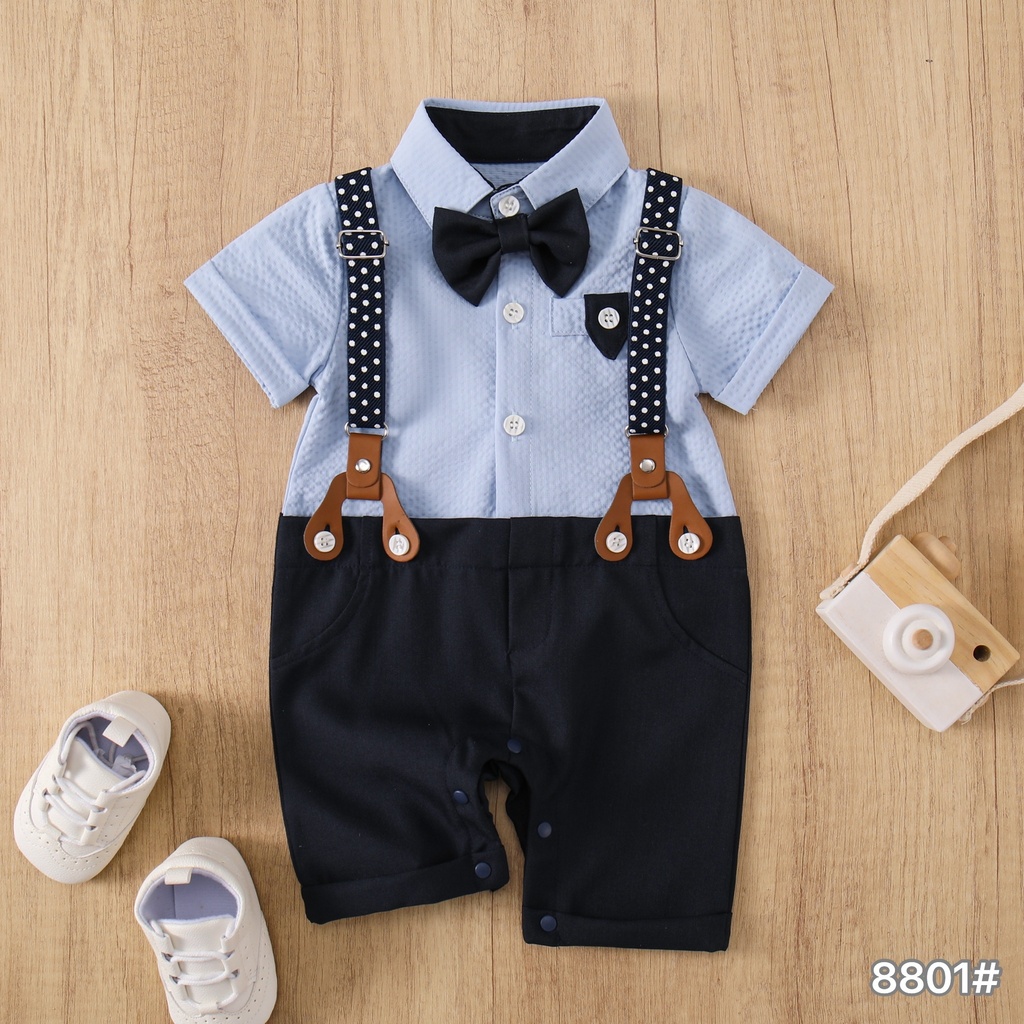 8801 - Sky Blue/Navy - 1-3/3-6/6-9/9-12/12-18 months - 100%viscose