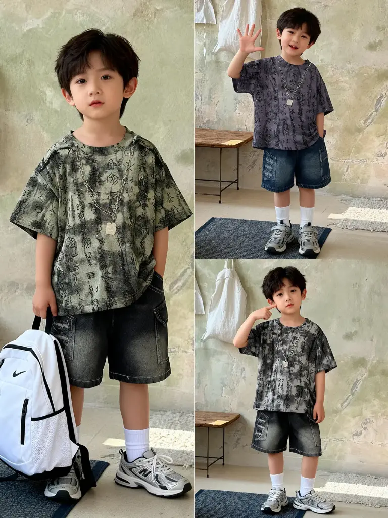 Boys set 2 pieces  (X09) 2-6 years jeans shorts